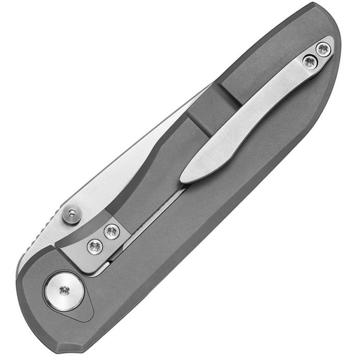 VANG050 Cheetah Integral Folding Knife Gray Titanium Handle with a VG-10 Drop Point Steel Blade