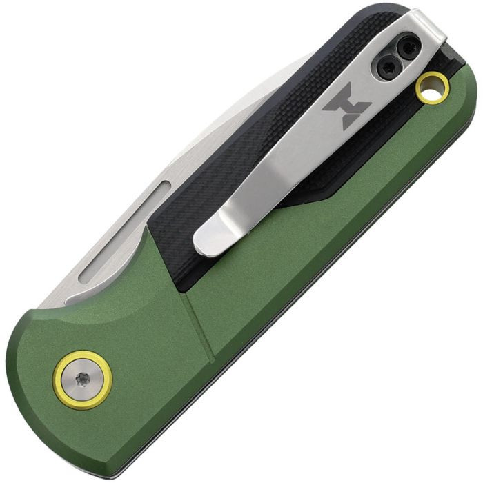 CCMHRSGTTRR Hydrosight Runner Satin 14C28N Sandvik Drop Point Blade / OD Green Aluminum Handle w/Black G10 Inlay