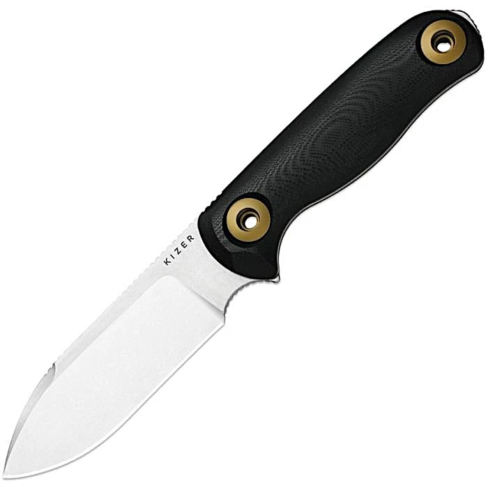 KI1101A1 8.13" (20.65cm) overall. 3.88" (9.86cm) stonewash finish 14C28N Sandvik stainless drop point blade. Black G10 handle. Full tang. Black Kydex belt sheath.