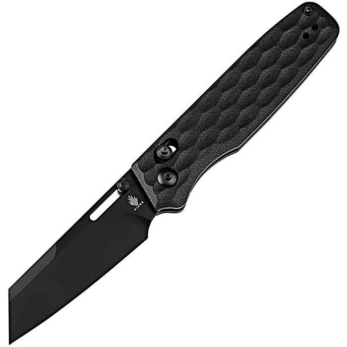 KIV3641C2 4" (10.16cm) closed. 3" (7.62cm) black finish 154CM stainless blade. Black sculpted G10 handle. Thumb stud. Pocket clip.