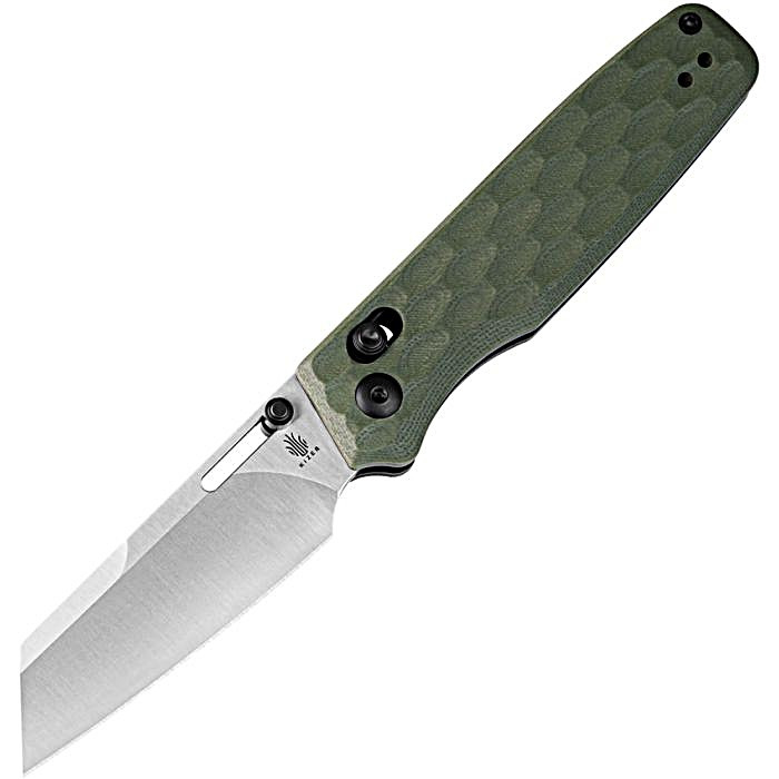 KIV3641C3 4" (10.16cm) closed. 3" (7.62cm) satin finish 154CM stainless blade. OD green sculpted G10 handle. Thumb stud. Pocket clip.