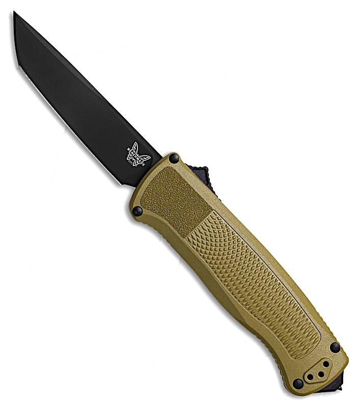 5370BK-11 Shootout OTF Knife 3.51" S30V Black DLC Tanto Blade, Ranger Green Grivory Handle