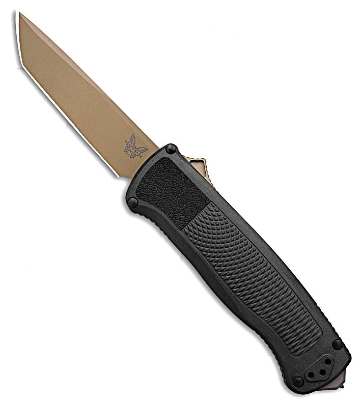 5370FE-08 Shootout OTF Knife 3.51" S30V Flat Earth PVD Tanto Blade, Black CF-Elite Handle