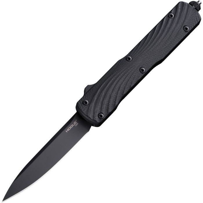 HO34870 Counterstrike OTF AUTO Knife 3.35" CPM-20CV Black PVD Drop Point Blade, Solid Black G10 and Black Aluminum Handle