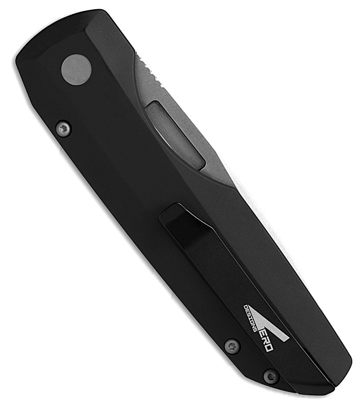 Pro-Tech Limited Vero Synapse Automatic Knife 3.45" MagnaMax Stonewashed Drop Point Blade, Black Aluminum Handle