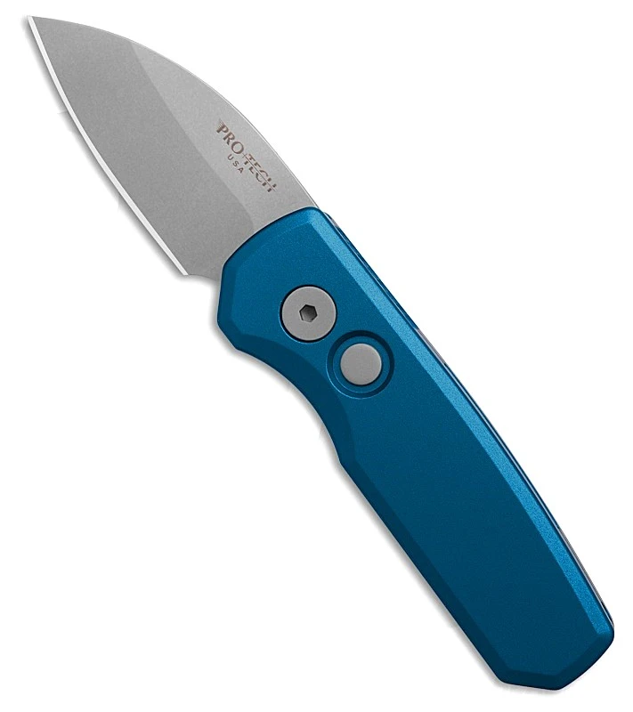 Pro-Tech Runt 5 Smooth Blue Handle 1.96" Wharncliffe MagnaCut Blade