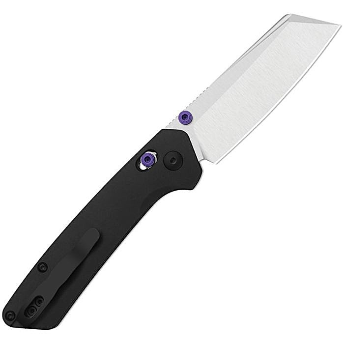 KI3693ACS1 4.38" (11.13cm) closed. 3.13" (7.95cm) satin finish flat ground Bohler M390 stainless sheepsfoot blade. Black aluminum handle. Thumb stud. Pocket clip.