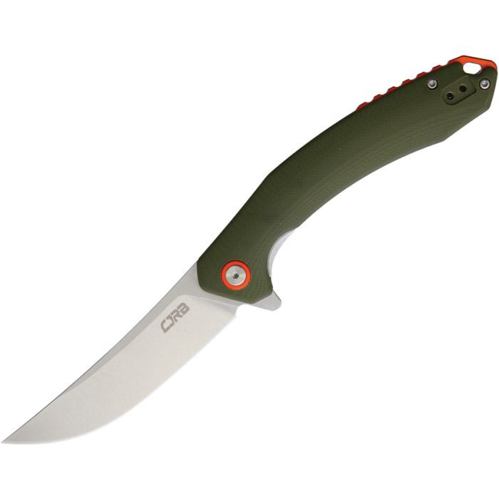 J1906GNC 4.75" (12.07cm) closed. 3.5" (8.89cm) stonewash finish D2 tool steel blade. Green G10 handle. Extended tang. Lanyard hole. Pocket clip.