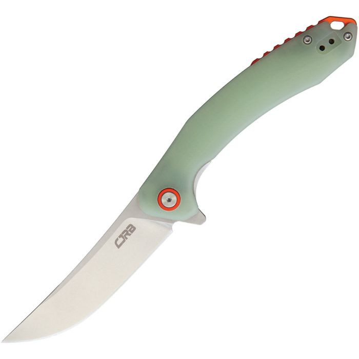 J1906NTG 4.75" (12.07cm) closed. 3.5" (8.89cm) stonewash finish D2 tool steel blade. Jade G10 handle. Extended tang. Lanyard hole. Pocket clip.