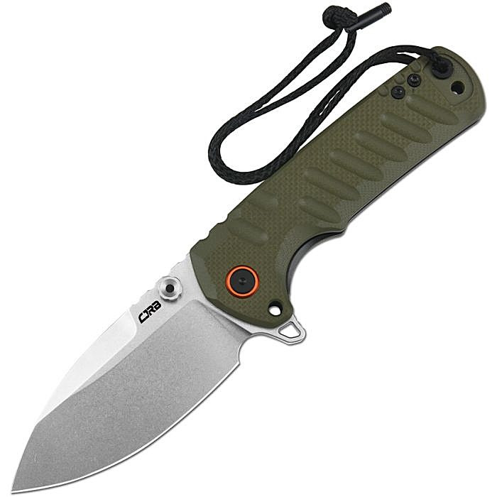 J1966GN 5" (12.7cm) closed. 3.75" (9.53cm) stonewash finish D2 tool steel drop point blade. Green G10 handle. Extended tang. Thumb stud. Lanyard hole. Pocket clip.