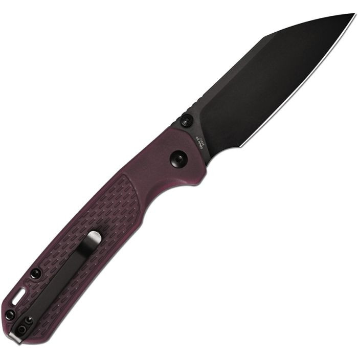 J1945BRD 4.25" (10.8cm) closed. 3.25" (8.26cm) black PVD coated AR-RPM9 stainless Wharncliffe blade. FRN handle. Thumb stud. Lanyard hole. Pocket clip. Thermochromic (brown to red) handle. Black nylon zippered storage case.