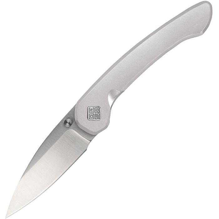 OCA42SLS 4" (10.16cm) closed. 2.75" (6.99cm) satin finish AUS-10A stainless blade. Silver stainless handle. Thumb stud.