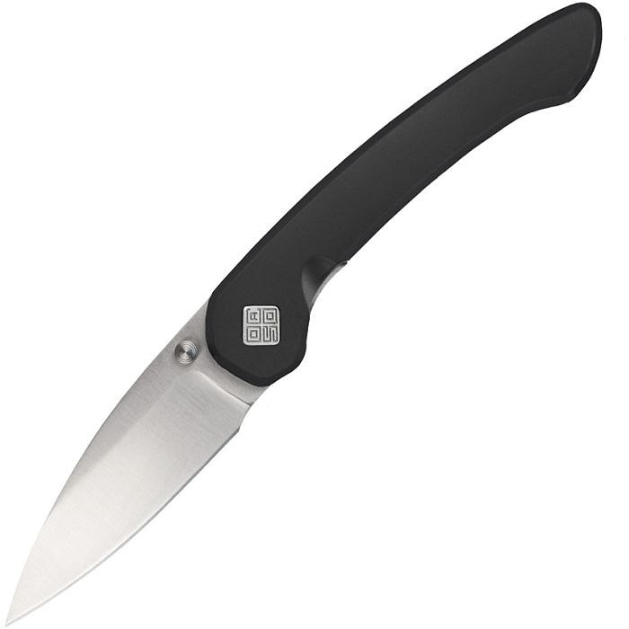 OCA42SLB 4" (10.16cm) closed. 2.75" (6.99cm) satin finish AUS-10A stainless blade. Black PVD coated stainless handle. Thumb stud.