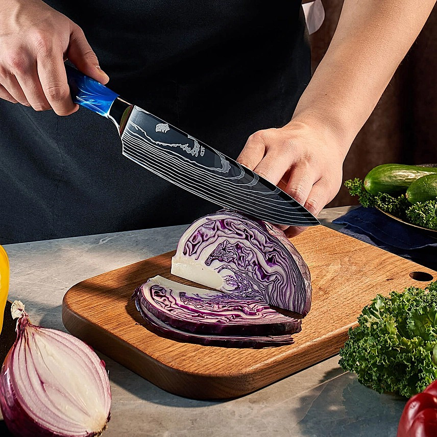 "Cerulean" 16-Piece Complete Japanese Chef Knife Block Set