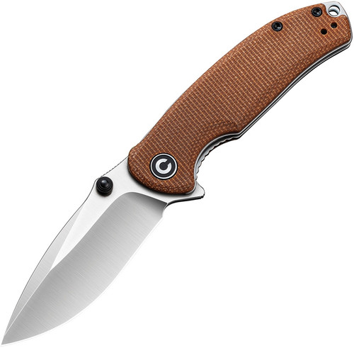 Pintail Flipper And Thumb Stud Knife Brown Micarta Handle