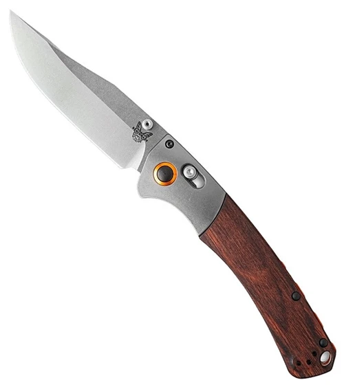 15080-2 Crooked River Stone wash CPM-S30V Clip Point Blade / Gray Bolsters / Stabilized Wood Handle