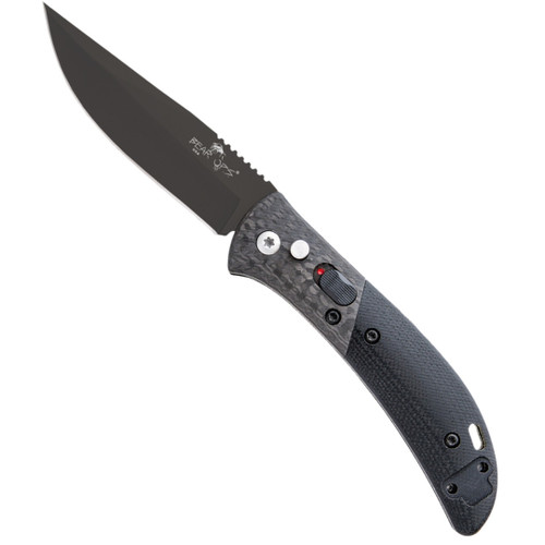 BEAR OPS - AC-900-B4-B BOLD ACTION IX G-10/CARBON FIBER AUTO KNIFE, BLACK BLADE