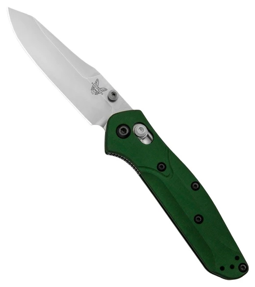 945 Mini Osborne Satin CPM-S30V Reverse Tanto Blade / Green Aluminum Handle