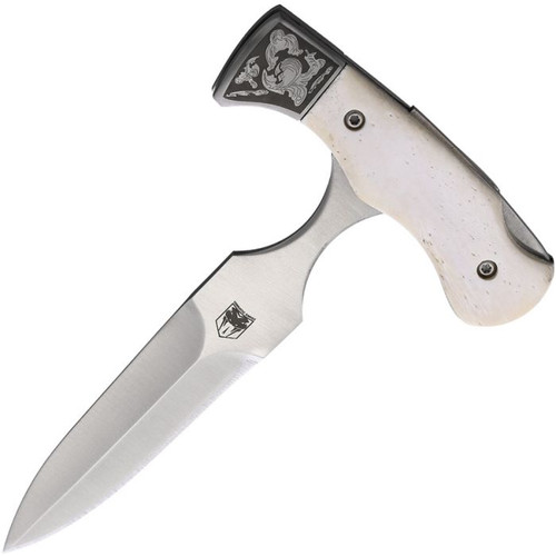 WHITE BONE ADJUSTABLE FOLDING PUSH DAGGER