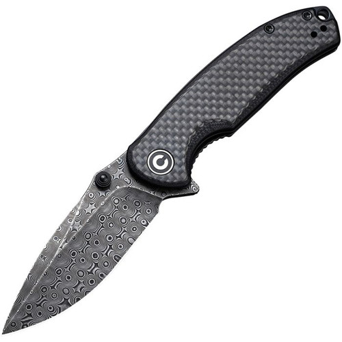 Pintail Flipper And Thumb Stud Knife Carbon Fiber Overlay On G10 Handle