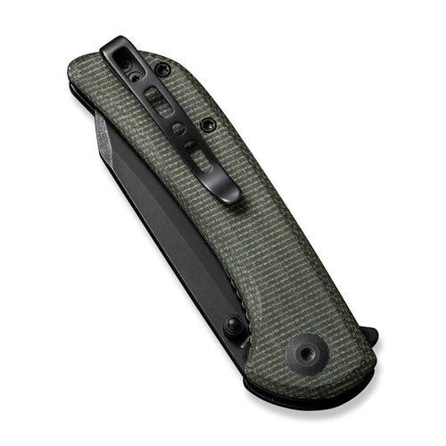 Fritch Flipper Knife Green Canvas Micarta Handle