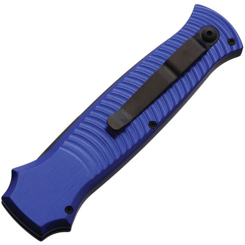 Mini-Guard Blue Tactical Automatic Knife (2.9" Black Plain)