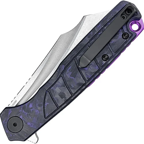 WIXCO WX20-C SPLARK 3.62" Sandvik Blade Purple Shredded Carbon Fiber Handle