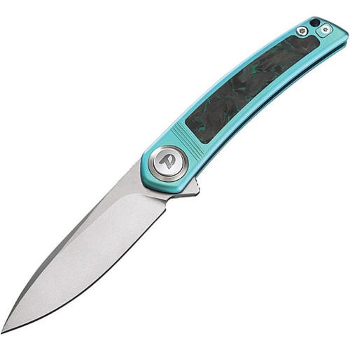 DREAMTECH Titanium & Teal Fluorescence CF Handle Button lock system