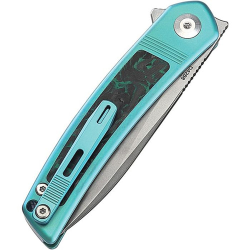 DREAMTECH Titanium & Teal Fluorescence CF Handle Button lock system
