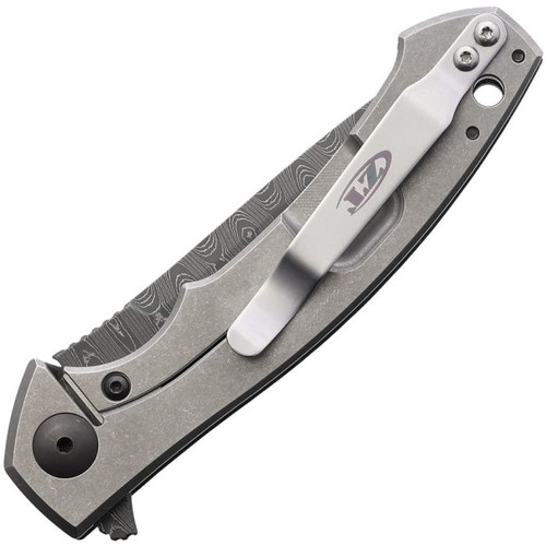 ZT0450CFDAMS Vegas Forge Stainless Damascus Blade / Black, Red, Orange, Fat Carbon Fiber Handle