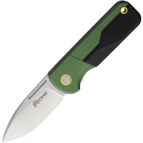 CCMHRSGTTRR Hydrosight Runner Satin 14C28N Sandvik Drop Point Blade / OD Green Aluminum Handle w/Black G10 Inlay