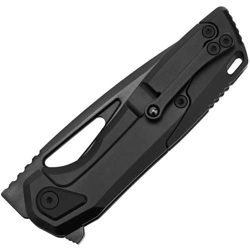 VANG033 Bohler M390 black semi-polished stainless blade. Black DLC coated titanium handle