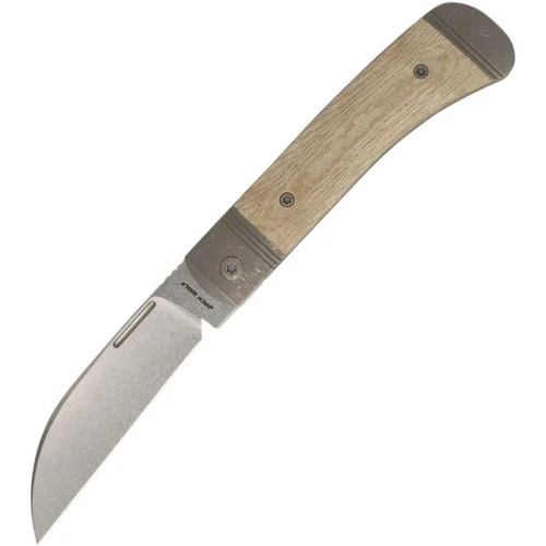 JW54262 4.25" (10.8cm) closed. 3.25" (8.26cm) stonewash finish S90V steel sheepsfoot blade. Green linen micarta handle. Titanium bolster(s). Pocket clip.