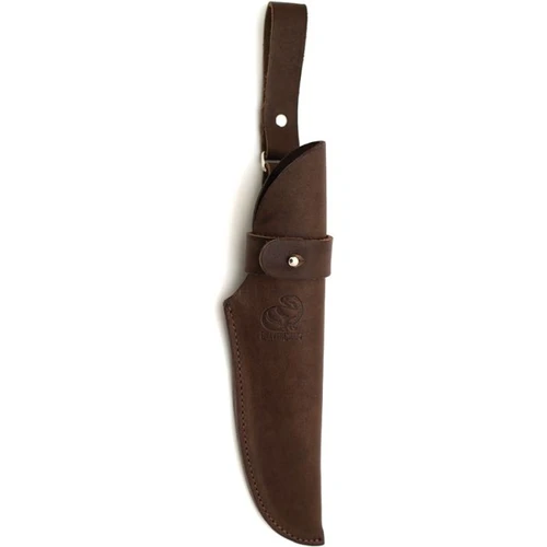 BVRBSH3 9.63" (24.46cm) overall. 4.75" (12.07cm) black finish 1066 carbon steel blade. Walnut handle. Full tang. Lanyard hole. Brown leather belt sheath.