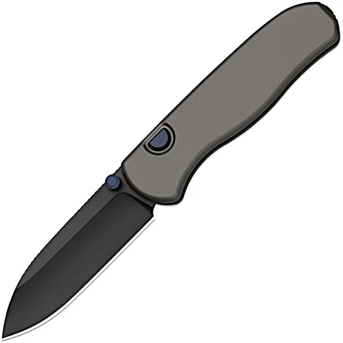 KI3619BDA1 4.13" (10.49cm) closed. 3.13" (7.95cm) black DLC coated Elmax steel drop point blade. Gray aluminum handle. Thumb stud. Pocket clip.