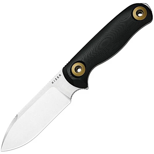 KI1101A1 8.13" (20.65cm) overall. 3.88" (9.86cm) stonewash finish 14C28N Sandvik stainless drop point blade. Black G10 handle. Full tang. Black Kydex belt sheath.