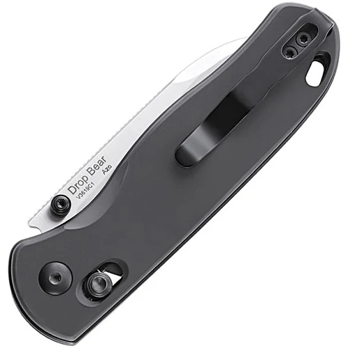 KIV3619C1 4.13" (10.49cm) closed. 3" (7.62cm) satin finish 154CM stainless blade. Gray aluminum handle. Thumb stud. Lanyard hole. Pocket clip.