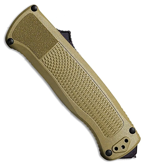 5370BK-11 Shootout OTF Knife 3.51" S30V Black DLC Tanto Blade, Ranger Green Grivory Handle