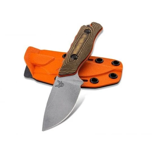 15017-1 Hunt Hidden Canyon Hunter Fixed Blade Knife 2.79" S90V Drop Point, Richlite/Orange G10 Handle, Boltaron Sheath