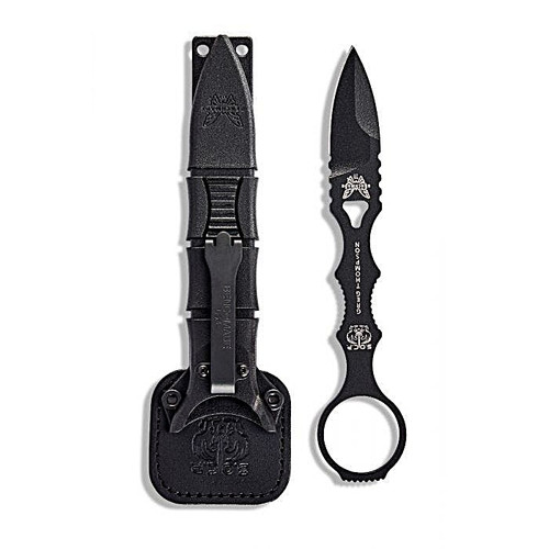 177BK Mini SOCP Dagger 2.22" Black Spear Point Blade, Black Injection Molded Sheath