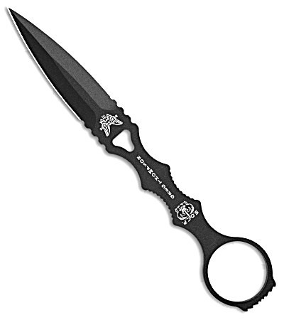 176BK-COMBO SOCP Dagger 3.22" Black Blade with Trainer, Black Sheath