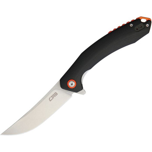 J1906BKC 4.75" (12.07cm) closed. 3.5" (8.89cm) stonewash finish D2 tool steel blade. Black G10 handle. Extended tang. Lanyard hole. Pocket clip.
