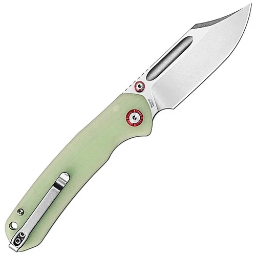 J1942XGD Bowie Pyrite Thumb Stud & Top Liner Lock Folding Knife G10(Glow In the Dark) Handle (3.35'' AR-RPM9 Steel Stone Wash Blade)