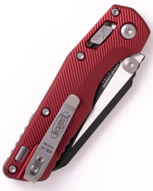 MCT210M1FLMR 4.25" (10.8cm) closed. 3.25" (8.26cm) two-tone finish Bohler M390MK stainless sheepsfoot blade. Merlot fluted aluminum handle. Pocket clip. Lanyard hole. Thumb stud.