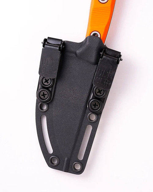 MCT9510EM5 8.25" (20.96cm) overall. 3.63" (9.22cm) stonewash finish Bohler M390MK stainless blade. Ember G10 handle. Full tang. Lanyard hole. Black Kydex belt sheath.