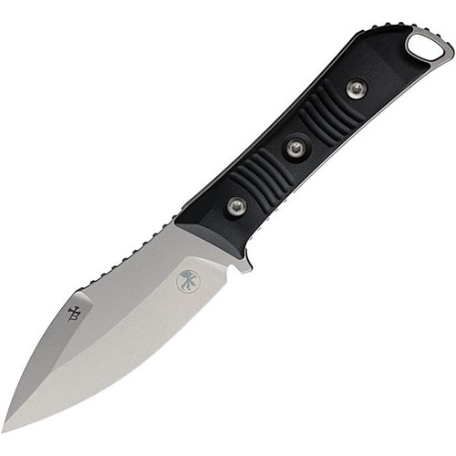 MCT9610BK 9.13" (23.19cm) overall. 4.5" (11.43cm) stonewash finish Bohler M390MK stainless spear point blade. Black sculpted G10 handle. Full, extended tang. Black Kydex belt sheath.