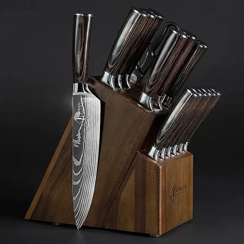 "Imperial" 16-Piece Complete Japanese Chef Knife Block Set
