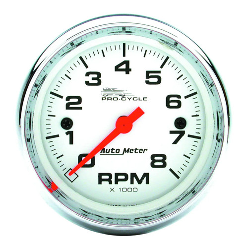 GAUGE TACH 2 5/8IN 8K RPM 2&4 CYLINDER WHITE PROCYCLE 19305 - ATYG-19305