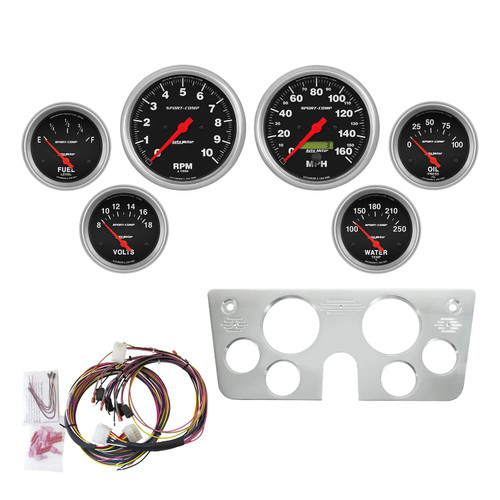 GAUGE KIT6 PCCHEVY TRUCK 6772TACH/MPH/FUEL/OILP/WTMP/VOLTSPORTCOMP 7045-SC - ATYG-7045-SC