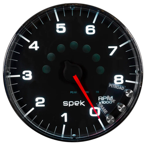 GAUGE TACHOMETER 5IN 8K RPM W/SHIFT LIGHT & PEAK MEM BLACK/CHROME SPEKPRO P238318 - ATYG-P238318